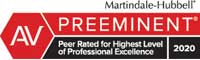 AV | Preeminent | Martindale-Hubbell | Peer Rated For Highest Level of Professional Excellence | 2020